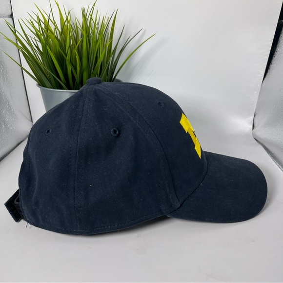 Michigan Wolverines Kids Adjustable Cap Navy Blue with Yellow Embroidered M - Picture 6 of 8